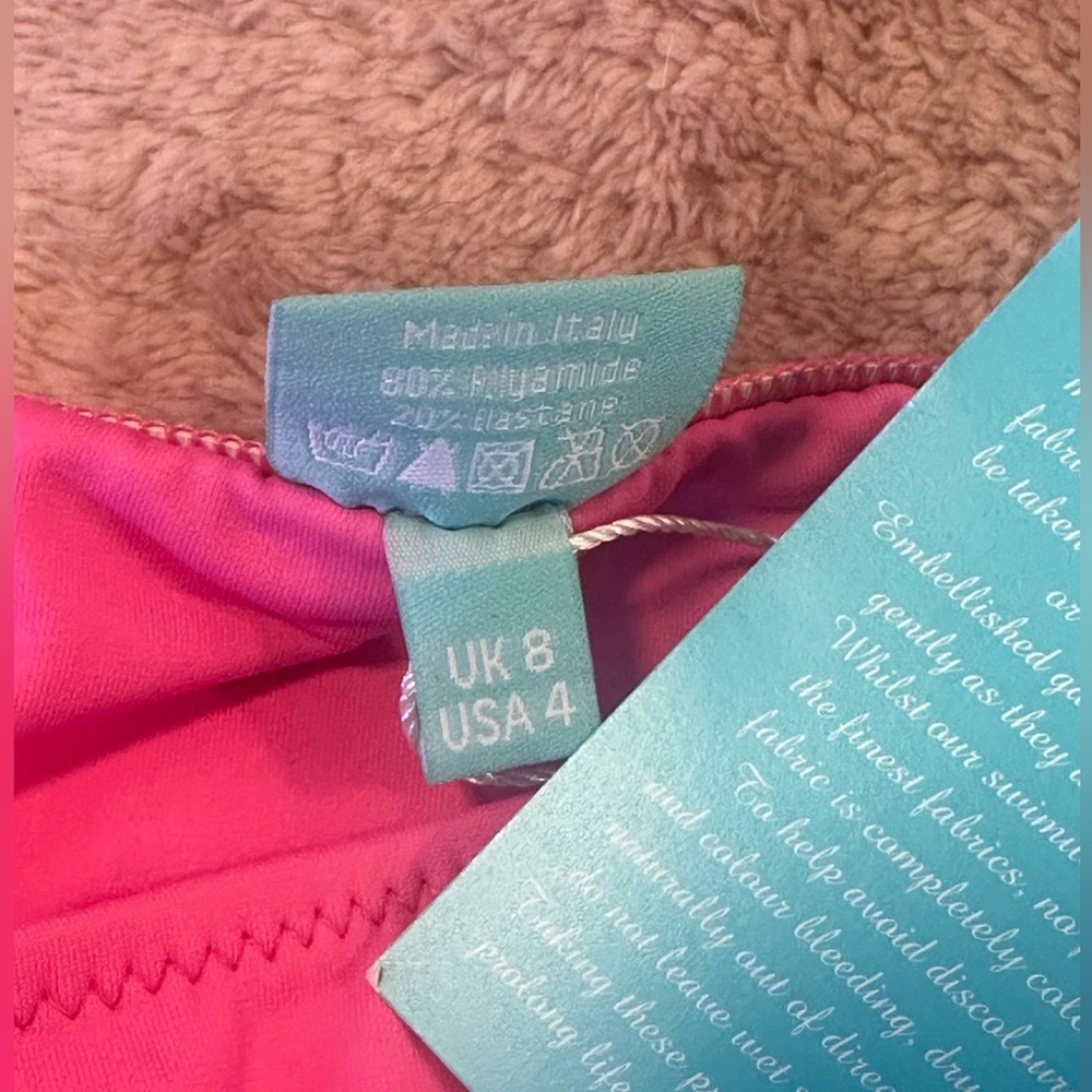 bikini in pink by Mellissa Odabash in size 4. side tie bottom, back/neck tie top - Picture 5 of 13
